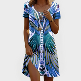 Vestido Vintage com Mangas Curtas