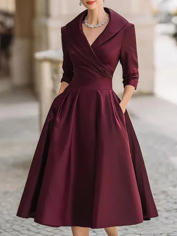 Alice Lisboa™ - Vestido Midi Elegante com Estilo Vintage
