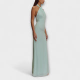 Vestido Longo Leve com Decote Cruzado