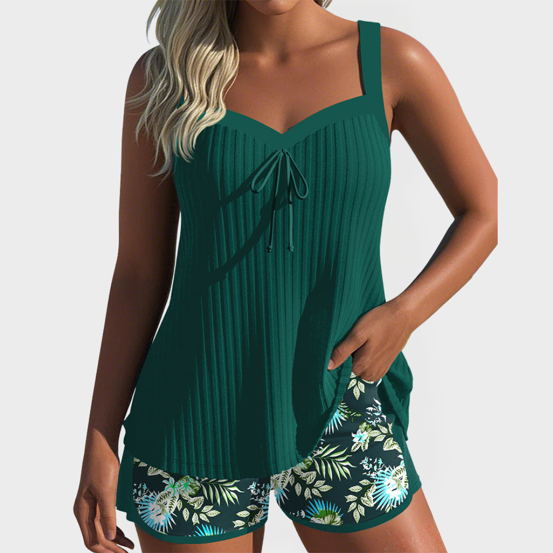 Conjunto Tankini com Padrões Florais