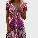 Vestido Vintage com Mangas Curtas