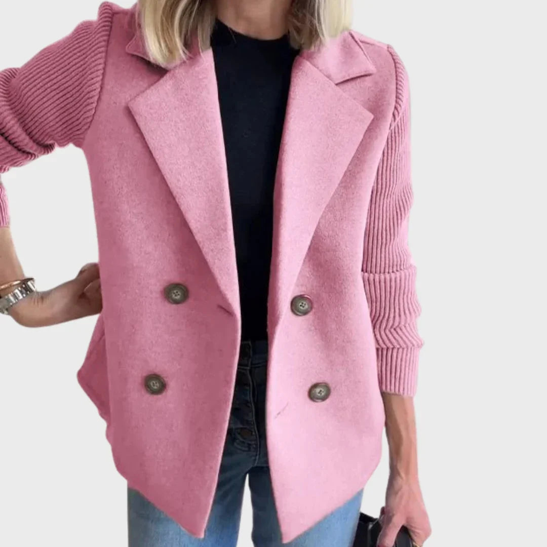 Alexandra | Blazer Elegante de Outono com Mangas de Malha