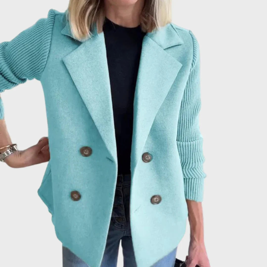 Alexandra | Blazer Elegante de Outono com Mangas de Malha