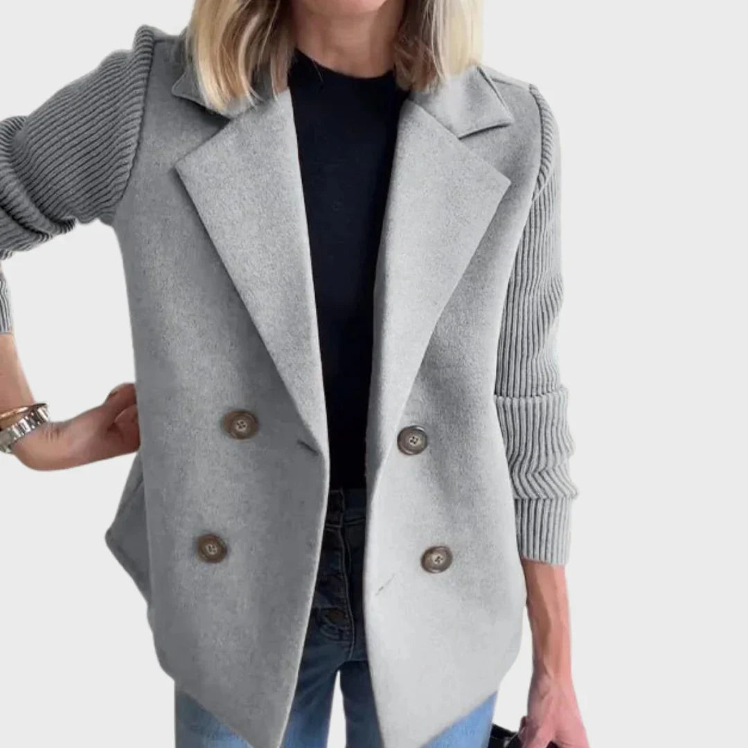 Alexandra | Blazer Elegante de Outono com Mangas de Malha