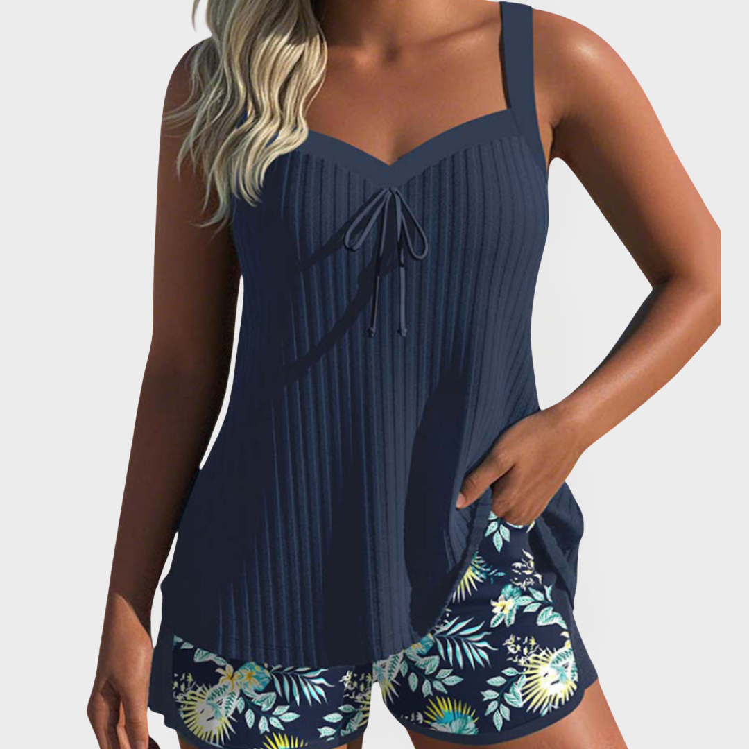 Conjunto Tankini com Padrões Florais