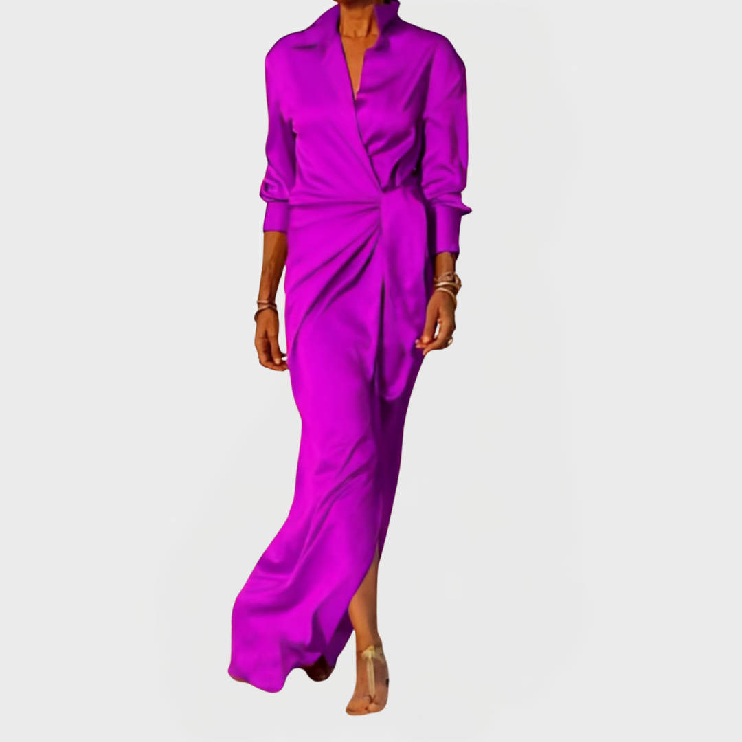 Vestido Longo para Ocasiões Formais com Laço