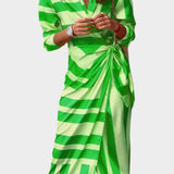 Vestido Impresso com Cintura Ajustável