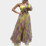 Vestido Mini Sexy com Padrão Irregular e Costas Descobertas