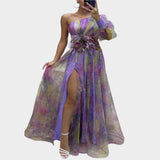 Vestido Mini Sexy com Padrão Irregular e Costas Descobertas