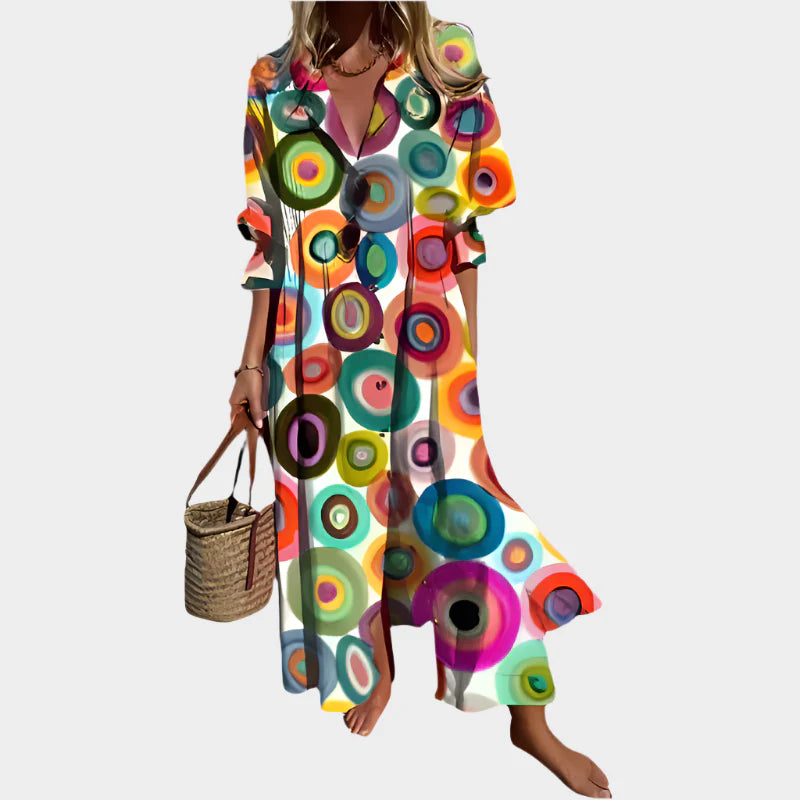 Vestido Boho Arejado com Mangas Bufantes