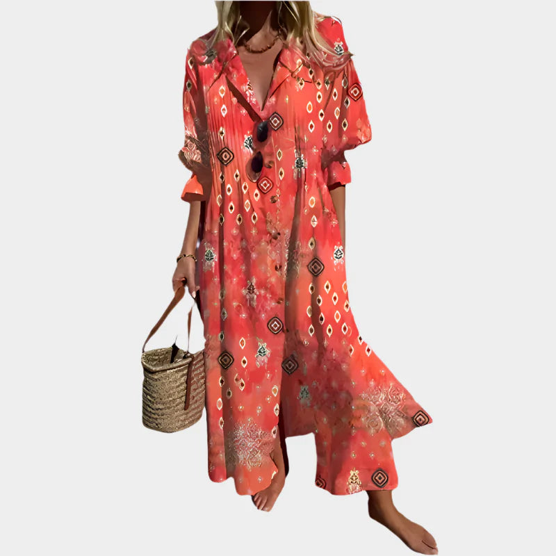 Vestido Boho Arejado com Mangas Bufantes