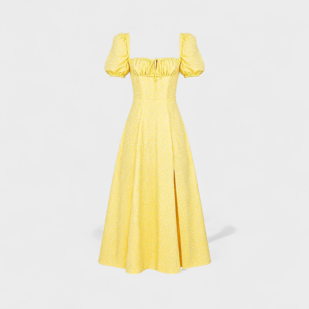 Helena - Vestido Verão com Decote Quadrado